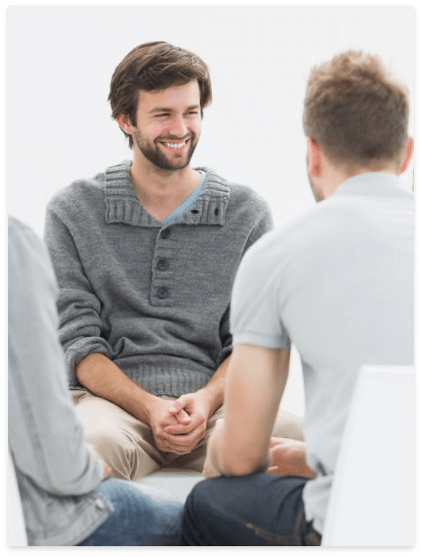 Young adults during a group therapy session which is part of our outpatient treatment at our drug and alcohol treatment center.