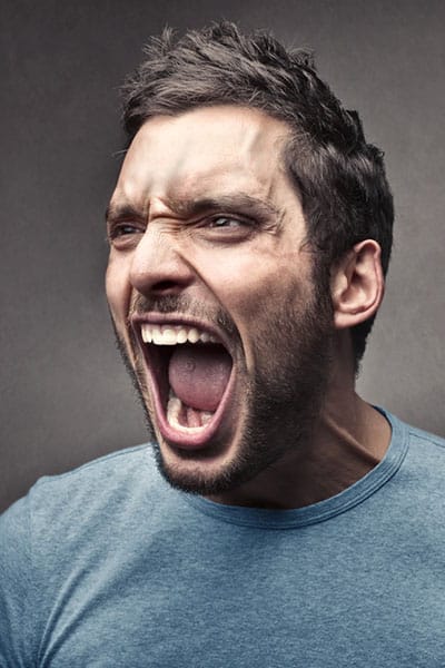 Adult man with bipolar depression during manic phase. Adult man with bipolar depression during manic phase.