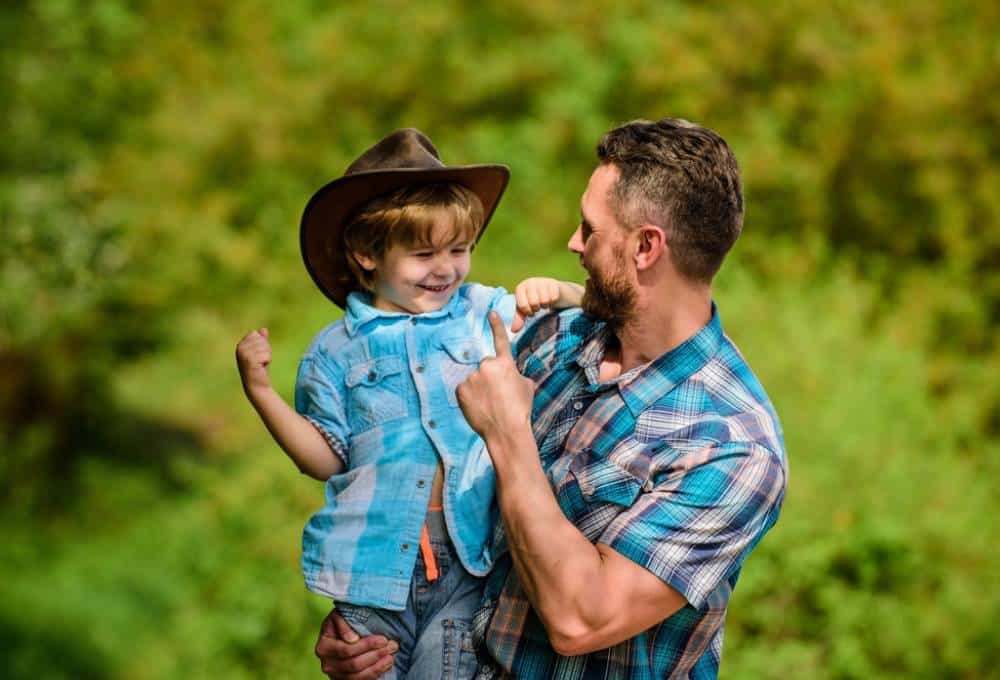 Happy father with his son after receiving bi-polar disorder treatment