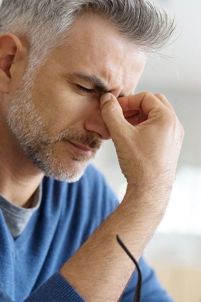 Adult man suffering from co-occurring disorder. session at Alta Loma focusing on psychosis, personality disorders, and coping strategies