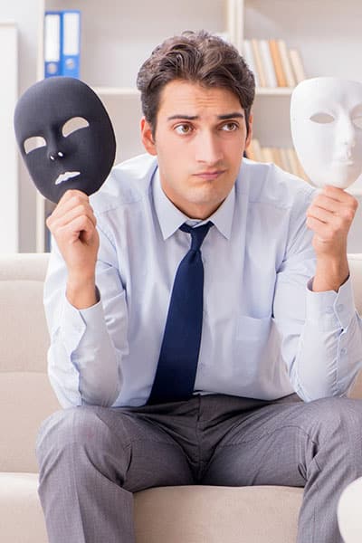 Young man suffering from borderline personality disorder. Young man suffering from borderline personality disorder.